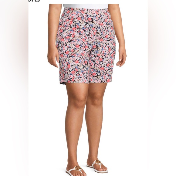 Terra & Sky Size 3X 24W-26W Womens Pull On Millennium Stretch Shorts Floral New - Picture 7 of 8